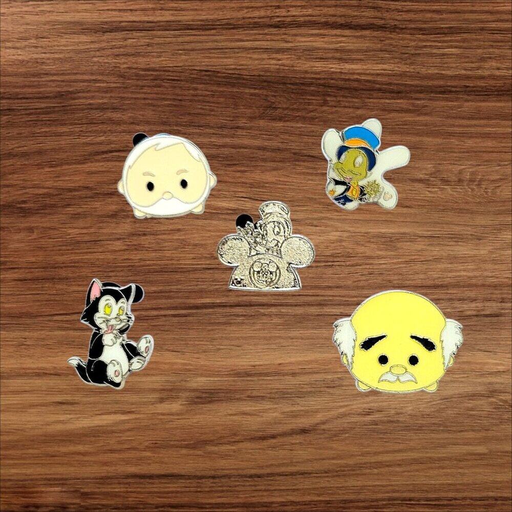 5 Pinocchio Disney Parks Trading Pins, Plus 2 Bonus Pins